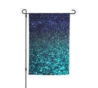 Drapeau de jardin 30,5 x 45,7 cm, double face pour printemps et été, bannière décorative bleu sarcelle à paillettes, petit drapeau saisonnier pour les vacances, décoration extérieure