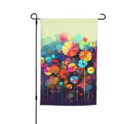 Drapeau de jardin 30,5 x 45,7 cm, double face pour printemps et été, bannière décorative de cour, bannière de style abstrait, fleurs colorées, petit drapeau saisonnier, vacances, décoration extérieure