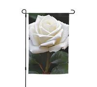 Drapeau de jardin 30,5 x 45,7 cm, double face pour printemps et été, bannière décorative de cour blanche rose petit drapeau saisonnier vacances décoration extérieure