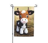 Drapeau de jardin 30,5 x 45,7 cm, double face pour printemps et été, bannière décorative de cour mignonne petite vache à motif de veau petit drapeau saisonnier pour les vacances, décoration extérieure