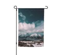 Drapeau de jardin 30,5 x 45,7 cm, double face pour printemps et été, bannière décorative de cour, paysage de montagne enneigée, petit drapeau saisonnier pour les vacances, décoration extérieure