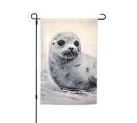 Drapeau de jardin 30,5 x 45,7 cm, double face pour printemps et été, bannière décorative de jardin, bannière de phoque de harpe, petit drapeau saisonnier pour les vacances, décoration extérieure