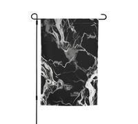Drapeau de jardin 30,5 x 45,7 cm, double face pour printemps et été, bannière décorative en marbre noir et blanc, petit drapeau saisonnier pour les vacances et la décoration extérieure