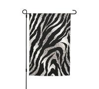 Drapeau de jardin 30,5 x 45,7 cm, double face pour printemps et été, bannière décorative noire et blanche, imprimé zèbre, petit drapeau saisonnier pour les vacances, décoration extérieure
