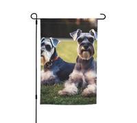 Drapeau de jardin 30,5 x 45,7 cm, double face pour printemps et été, bannière décorative pour adultes, schnauzer chiens, petit drapeau saisonnier pour les vacances, décoration extérieure