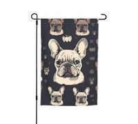 Drapeau de jardin 30,5 x 45,7 cm, double face pour printemps et été, bannière décorative pour cour avec inscription « I Love French Bulldog », petit drapeau saisonnier pour les vacances, décoration
