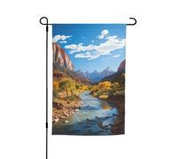 Drapeau de jardin 30,5 x 45,7 cm, double face pour printemps et été, bannière décorative pour cour du parc national de Zion, petit drapeau saisonnier pour les vacances, décoration extérieure