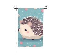 Drapeau de jardin 30,5 x 45,7 cm, double face pour printemps et été, bannière décorative pour cour, hérisson, pois, petit drapeau saisonnier pour les vacances, décoration extérieure