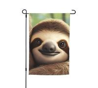 Drapeau de jardin 30,5 x 45,7 cm, double face pour printemps et été, bannière décorative pour cour - Joli paresseux - Petit drapeau saisonnier - Décoration extérieure