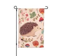 Drapeau de jardin 30,5 x 45,7 cm, double face pour printemps et été, bannière décorative pour cour - Joli hérisson - Petit drapeau saisonnier - Décoration extérieure