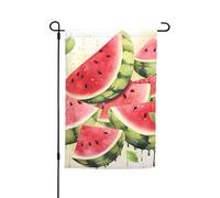 Drapeau de jardin 30,5 x 45,7 cm, double face pour printemps et été, bannière décorative pour cour, pastèque, fruits frais, petit drapeau saisonnier pour les vacances, décoration extérieure