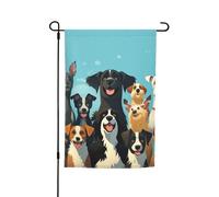 Drapeau de jardin 30,5 x 45,7 cm, double face pour printemps et été, bannière décorative pour cour Un grand groupe de chiens, petit drapeau saisonnier pour les vacances, décoration extérieure
