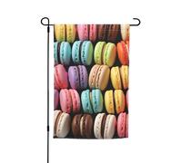 Drapeau de jardin 30,5 x 45,7 cm, double face pour printemps et été, bannière décorative pour jardin, macaron, biscuits, pâtisseries, petit drapeau saisonnier, vacances, décoration extérieure