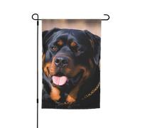 Drapeau de jardin 30,5 x 45,7 cm, double face pour printemps et été, bannière décorative pour jardin Rottweiler petit drapeau saisonnier pour les vacances et l'extérieur