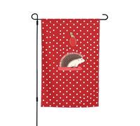 Drapeau de jardin 30,5 x 45,7 cm, double face pour printemps et été, bannière décorative rouge à pois hérisson, petit drapeau saisonnier pour les vacances, décoration extérieure