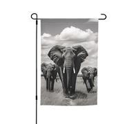 Drapeau de jardin 30,5 x 45,7 cm, double face pour printemps et été, bannière d'éléphant, petit drapeau saisonnier pour les vacances, décoration extérieure