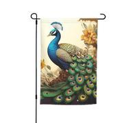 Drapeau de jardin 30,5 x 45,7 cm, double face pour printemps et été, beau paon, petit drapeau saisonnier, décoration extérieure
