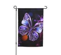 Drapeau de jardin 30,5 x 45,7 cm, double face pour printemps et été, beau papillon violet, petit drapeau saisonnier pour les vacances, décoration extérieure