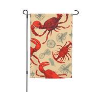 Drapeau de jardin 30,5 x 45,7 cm, double face pour printemps et été, drapeau de cour, bannière homard et crabe, petit drapeau saisonnier pour les vacances et la décoration extérieure