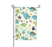 Drapeau de jardin 30,5 x 45,7 cm, double face pour printemps et été - Motif dinosaure - Petit drapeau saisonnier - Décoration extérieure