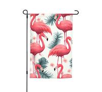 Drapeau de jardin 30,5 x 45,7 cm, double face pour printemps et été, motif flamant rose, petit drapeau saisonnier pour les vacances, décoration extérieure