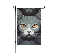 Drapeau de jardin 30,5 x 45,7 cm double face Printemps Été Bienvenue Drapeau de jardin Chats Bannière de cour Drapeau de vacances saisonnières Panneau pour extérieur Saisonnier Porche Pelouse Décor