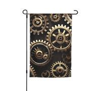 Drapeau de jardin 30,5 x 45,7 cm double face Printemps Été Bienvenue Drapeau de jardin Cool Steampunk Engrenages Décoration extérieure Bannière Drapeau de cour Drapeau de vacances saisonnières Panneau