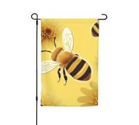 Drapeau de jardin 30,5 x 45,7 cm double face Printemps Été Bienvenue Drapeau de jardin Honey Bee2 Bannière de décoration extérieure Drapeau de cour Drapeau de vacances saisonnières Panneau pour