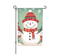 Drapeau de jardin 30,5 x 45,7 cm double face Printemps Été Bienvenue Drapeau de jardin Joyeux Noël Joli bonhomme de neige Bannière de décoration extérieure Drapeau de cour Drapeau de vacances