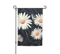 Drapeau de jardin 30,5 x 45,7 cm double face Printemps Été Bienvenue Drapeau de jardin marguerite Bannière de cour Drapeau de vacances saisonnières Panneau pour extérieur saisonnier porche pelouse
