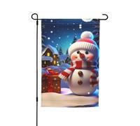 Drapeau de jardin 30,5 x 45,7 cm double face Printemps Été Bienvenue Drapeau de jardin mignon Bonhomme de neige Bannière de cour Drapeau de vacances saisonnières Panneau pour extérieur Saisonnier