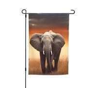 Drapeau de jardin 30,5 x 45,7 cm double face Printemps Été Bienvenue Drapeau de jardin mignon éléphant sauvage Bannière de cour Drapeau de vacances saisonnières Panneau pour extérieur saisonnier