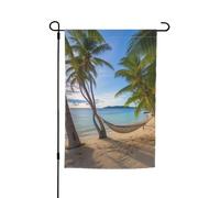 Drapeau de jardin 30,5 x 45,7 cm double face printemps été bienvenue drapeau de jardin paradis plage palmiers décoration extérieure bannière drapeau de cour drapeau saisonnier bannière bannière pour