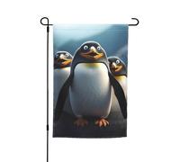 Drapeau de jardin 30,5 x 45,7 cm double face Printemps Été Bienvenue Drapeau de jardin Pingouins amusants Bannière de cour Drapeau de vacances saisonnières Panneau pour extérieur Saisonnier Porche
