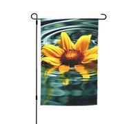 Drapeau de jardin 30,5 x 45,7 cm double face Printemps Été Bienvenue Drapeau de jardin Tournesol dans l'eau Bannière de cour Drapeau de vacances saisonnières Panneau pour extérieur saisonnier Porche