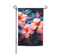 Drapeau de jardin 30,5 x 45,7 cm double face Printemps Été Bienvenue Jardin Drapeau Fleurs tropicales Bannière de cour Drapeau de vacances saisonnières Panneau pour extérieur Saisonnier Porche Pelouse