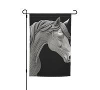 Drapeau de jardin 30,5 x 45,7 cm, double face printemps été décoratif bannière drapeau de cour vue 3D cheval petit drapeau saisonnier vacances décoration extérieure