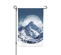 Drapeau de jardin 30,5 x 45,7 cm double face Printemps Été Drapeau de bienvenue de jardin Montagne enneigée Bannière de cour Drapeau de vacances saisonnières Panneau pour extérieur saisonnier porche