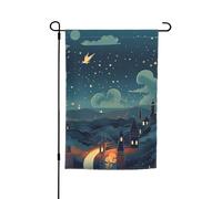 Drapeau de jardin 30,5 x 45,7 cm double face Printemps Été Drapeau de bienvenue de jardin pour nuits magiques Décoration extérieure Bannière de cour Drapeau de vacances saisonnières Panneau pour
