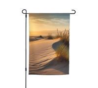 Drapeau de jardin 30,5 x 45,7 cm double face Printemps Été Drapeau de jardin de bienvenue Dunes de sable Bannière de décoration extérieure Drapeau de cour Drapeau de vacances saisonnières Panneau pour