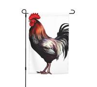 Drapeau de jardin 30,5 x 45,7 cm double face vertical, bannière de vacances, coq, drapeaux de jardin, petit drapeau de bienvenue en toile de jute pour extérieur, terrasse, cour, pelouse