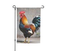 Drapeau de jardin 30,5 x 45,7 cm double face vertical, bannière de vacances, coq, drapeaux de jardin, petit drapeau de bienvenue en toile de jute pour extérieur, terrasse, cour, pelouse