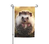 Drapeau de jardin 30,5 x 45,7 cm double face vertical, bannière de vacances, hérisson, drapeau de jardin, petit drapeau de bienvenue pour extérieur, terrasse, pelouse, cour