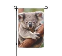 Drapeau de jardin 30,5 x 45,7 cm double face vertical, bannière de vacances, joli koala, petit drapeau de bienvenue en toile de jute pour extérieur, terrasse, pelouse, cour