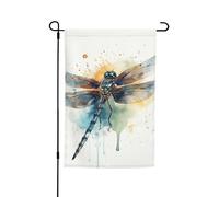 Drapeau de jardin 30,5 x 45,7 cm double face vertical, bannière de vacances, libellule, drapeaux de jardin, petit drapeau de bienvenue en toile de jute pour extérieur, terrasse, cour, pelouse