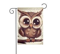 Drapeau de jardin 30,5 x 45,7 cm double face vertical bienvenue drapeaux d'été ne se décolorent pas drapeaux de maison mignons hibou bannière de cour pour la ferme saisonnière cour décoration