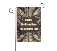 Drapeau de jardin 30,5 x 45,7 cm double face vertical bienvenue drapeaux d'été ne se décolorent pas Drapeaux de maison I Know The Plans Have You Declares Lord Yard Bannière pour décoration extérieure