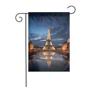 Drapeau de jardin 30,5 x 45,7 cm double face vertical bienvenue drapeaux d'été ne se décolorent pas drapeaux de maison Paris à Ninght Bannière pour décoration extérieure saisonnière de ferme cour