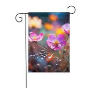 Drapeau de jardin 30,5 x 45,7 cm double face vertical bienvenue drapeaux d'été ne se décolorent pas drapeaux de maison colorés petites fleurs bannière de cour pour ferme saisonnière cour décoration