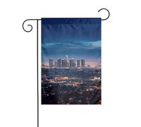 Drapeau de jardin 30,5 x 45,7 cm double face vertical bienvenue drapeaux d'été ne se décolorent pas drapeaux de maison Los Angeles Skyline Yard bannière pour décoration saisonnière de ferme cour
